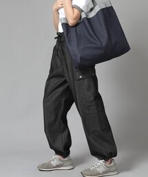 SAINTCREW（セントクルー）の「ダブルカーゴストリングジョガーパンツ DCJ-338 デニムブラック BKS（デニムパンツ）」
