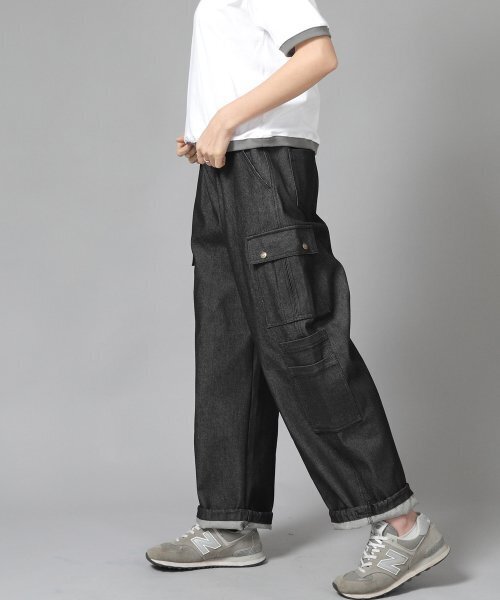 SAINTCREW(セントクルー)の「ダブルカーゴストリングジョガーパンツ DCJ-338 デニムブラック BKS(デニムパンツ・メンズ・その他・MEDIUM/LARGE/X-LARGE)」の3枚目の写真