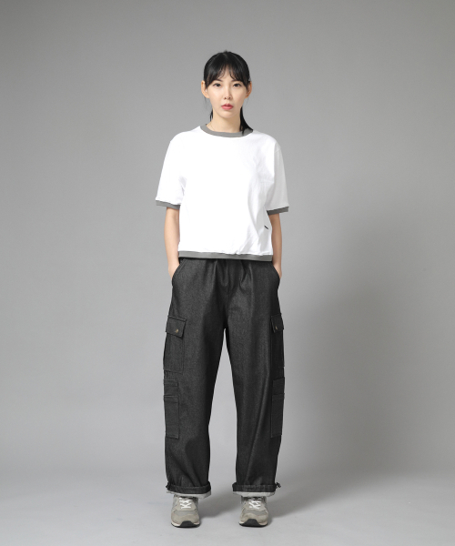 SAINTCREW(セントクルー)の「ダブルカーゴストリングジョガーパンツ DCJ-338 デニムブラック BKS(デニムパンツ・メンズ・その他・MEDIUM/LARGE/X-LARGE)」の10枚目の写真