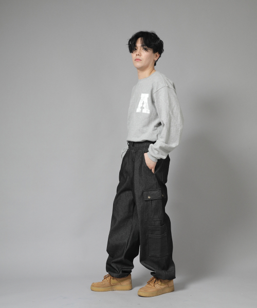 SAINTCREW(セントクルー)の「ダブルカーゴストリングジョガーパンツ DCJ-338 デニムブラック BKS(デニムパンツ・メンズ・その他・MEDIUM/LARGE/X-LARGE)」の8枚目の写真