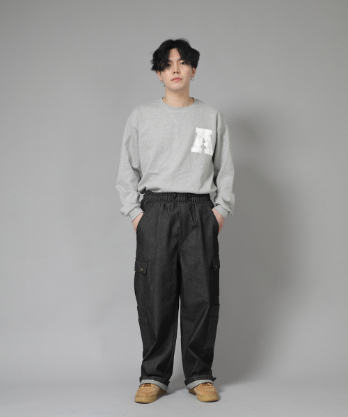 SAINTCREW(セントクルー)の「ダブルカーゴストリングジョガーパンツ DCJ-338 デニムブラック BKS(デニムパンツ・メンズ・その他・MEDIUM/LARGE/X-LARGE)」の7枚目の写真