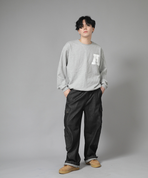 SAINTCREW(セントクルー)の「ダブルカーゴストリングジョガーパンツ DCJ-338 デニムブラック BKS(デニムパンツ・メンズ・その他・MEDIUM/LARGE/X-LARGE)」の5枚目の写真