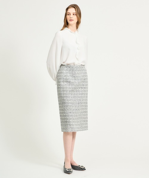 ESTNATION（エストネーション）の「ESTNATION / レイヤードフリルブラウス（シャツ/ブラウス・レディース・ホワイト/ネイビー/ライトベージュ・36/38）」の13枚目の写真