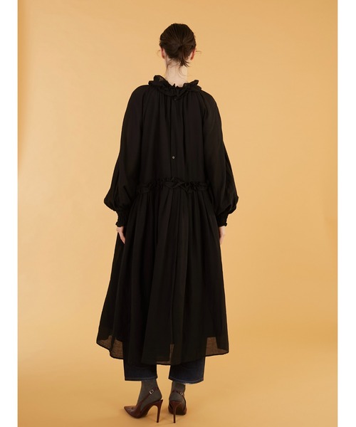 crinkle crinkle crinkle（クリンクルクリンクルクリンクル）の「【crinkle crinkle crinkle】cotton frill coller onepiace/コットンフリルカラーワンピース（ワンピース・レディース・ドット/ブラック・FREE）」の9枚目の写真