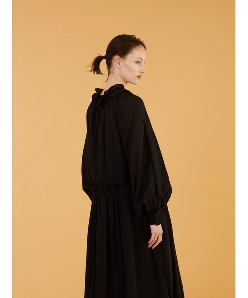 crinkle crinkle crinkle（クリンクルクリンクルクリンクル）の「【crinkle crinkle crinkle】cotton frill coller onepiace/コットンフリルカラーワンピース（ワンピース・レディース・ドット/ブラック・FREE）」の13枚目の写真