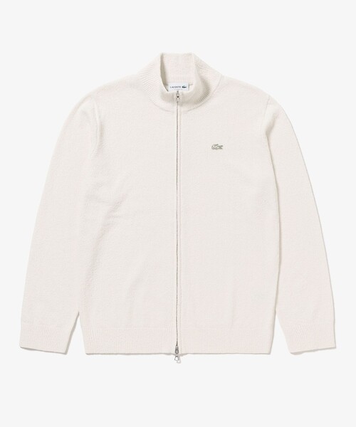 LACOSTE（ラコステ）の「ブークレー スタンドジップニットカーディガン / ドライバーズニット（カーディガン/ボレロ・メンズ・オフホワイト/オレンジ/グレー・5/4/3/2）」の18枚目の写真