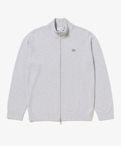 LACOSTE（ラコステ）の「ブークレー スタンドジップニットカーディガン / ドライバーズニット（カーディガン/ボレロ・メンズ・オフホワイト/オレンジ/グレー・5/4/3/2）」の4枚目の写真