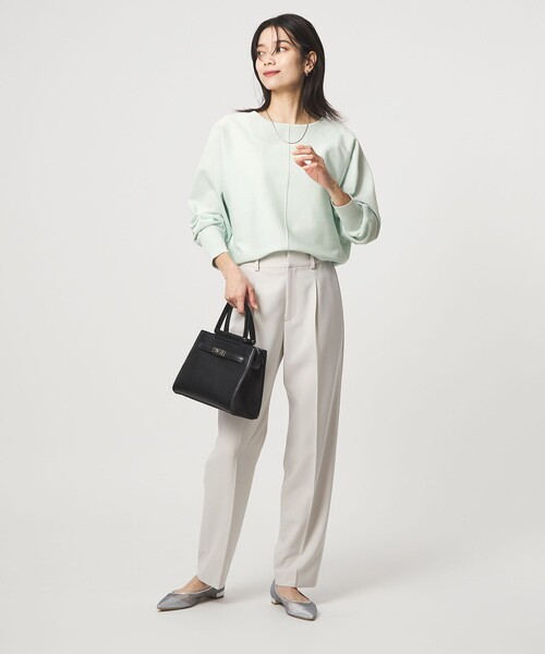 green label relaxing(グリーンレーベルリラクシング)の「ブライト フォルム ドルマン プルオーバー ニット(ニット/セーター・レディース・オフホワイト/ベージュ/ライム・FREE)」の6枚目の写真