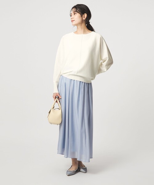 green label relaxing(グリーンレーベルリラクシング)の「ブライト フォルム ドルマン プルオーバー ニット(ニット/セーター・レディース・オフホワイト/ベージュ/ライム・FREE)」の11枚目の写真