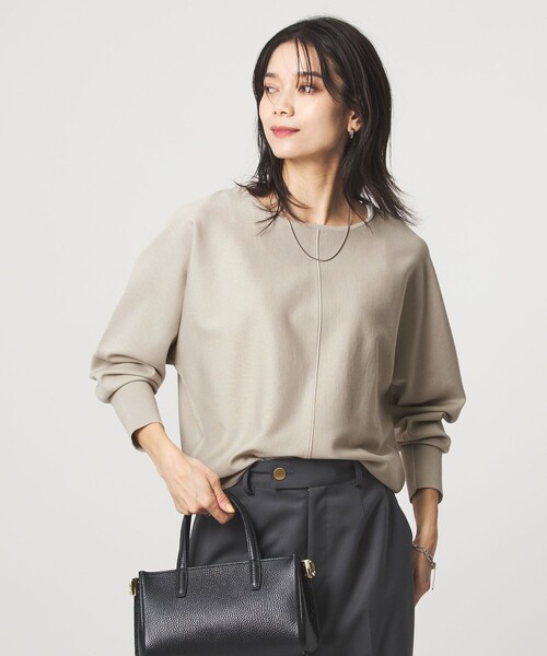 green label relaxing(グリーンレーベルリラクシング)の「ブライト フォルム ドルマン プルオーバー ニット(ニット/セーター・レディース・オフホワイト/ベージュ/ライム・FREE)」の12枚目の写真