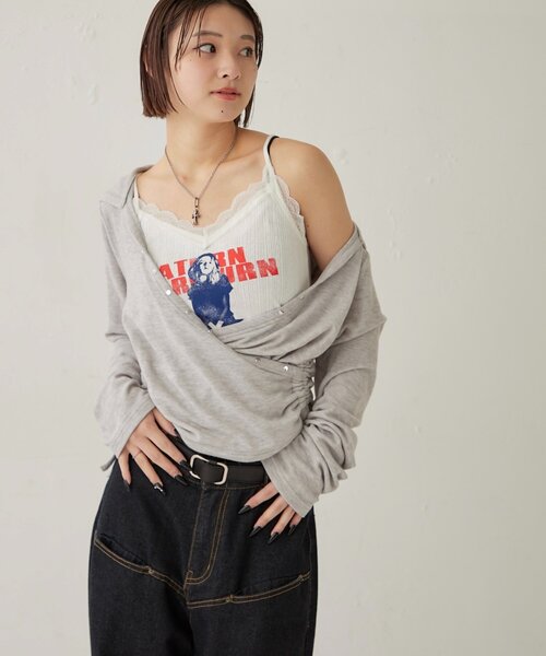 WHO'S WHO gallery(フーズフーギャラリー)の「シャーロットパターンメッシュレースキャミ(キャミソール・レディース・ブラック/ホワイト/イエロー・FREE)」の4枚目の写真