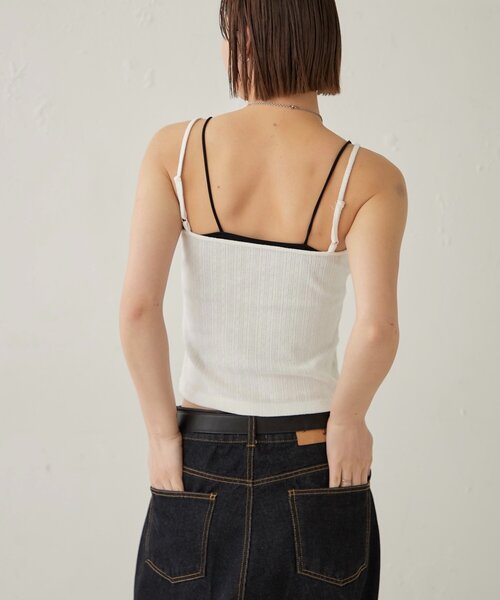 WHO'S WHO gallery(フーズフーギャラリー)の「シャーロットパターンメッシュレースキャミ(キャミソール・レディース・ブラック/ホワイト/イエロー・FREE)」の9枚目の写真