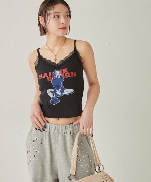 WHO'S WHO gallery(フーズフーギャラリー)の「シャーロットパターンメッシュレースキャミ(キャミソール・レディース・ブラック/ホワイト/イエロー・FREE)」の11枚目の写真