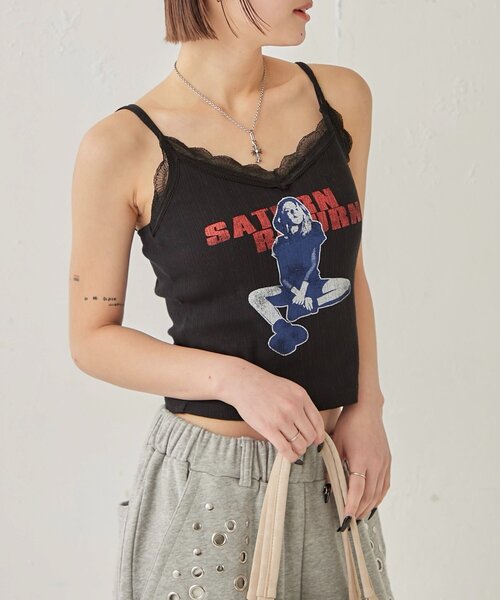 WHO'S WHO gallery(フーズフーギャラリー)の「シャーロットパターンメッシュレースキャミ(キャミソール・レディース・ブラック/ホワイト/イエロー・FREE)」の14枚目の写真