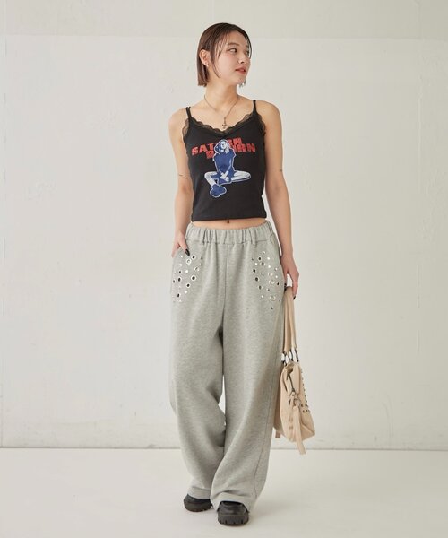 WHO'S WHO gallery(フーズフーギャラリー)の「シャーロットパターンメッシュレースキャミ(キャミソール・レディース・ブラック/ホワイト/イエロー・FREE)」の16枚目の写真