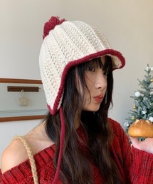 Vipoa（ヴィポア）の「バイカラーボンボンニットキャップ（ニットキャップ/ビーニー）」