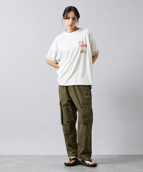 REMI RELIEF(レミレリーフ)の「【REMI RELIEF / レミ レリーフ】 Reversible T-shirt(US NAVY)/リバーシブル/ RN30389119 / ユニセックス(Tシャツ/カットソー・メンズ・オフホワイト/ブラック・XL/L/M)」の3枚目の写真