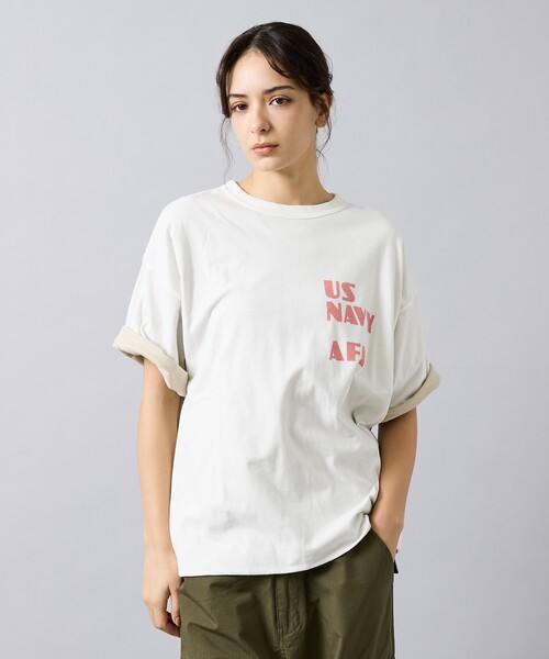 REMI RELIEF(レミレリーフ)の「【REMI RELIEF / レミ レリーフ】 Reversible T-shirt(US NAVY)/リバーシブル/ RN30389119 / ユニセックス(Tシャツ/カットソー・メンズ・オフホワイト/ブラック・XL/L/M)」の5枚目の写真
