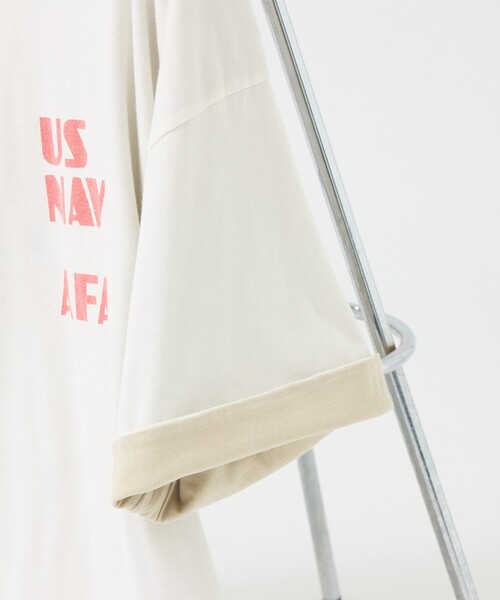 REMI RELIEF(レミレリーフ)の「【REMI RELIEF / レミ レリーフ】 Reversible T-shirt(US NAVY)/リバーシブル/ RN30389119 / ユニセックス(Tシャツ/カットソー・メンズ・オフホワイト/ブラック・XL/L/M)」の12枚目の写真