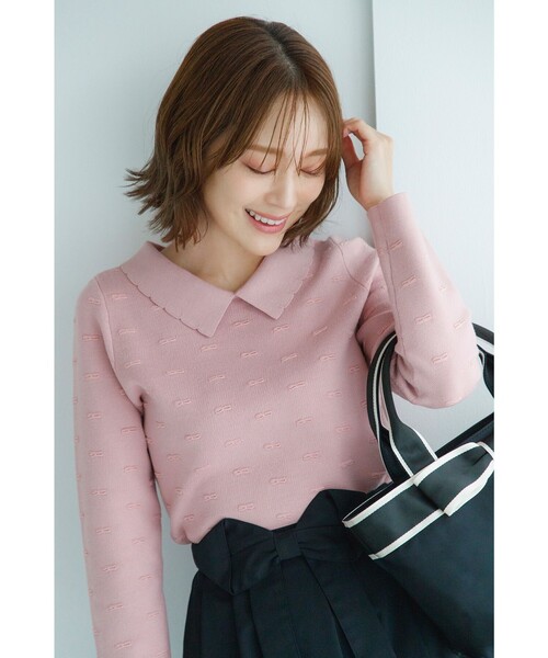 TOCCA(トッカ)の「RIBBON BLOOM プルオーバー(ニット/セーター・レディース・ブラック系/ピンク系・SMALL/MEDIUM)」の2枚目の写真
