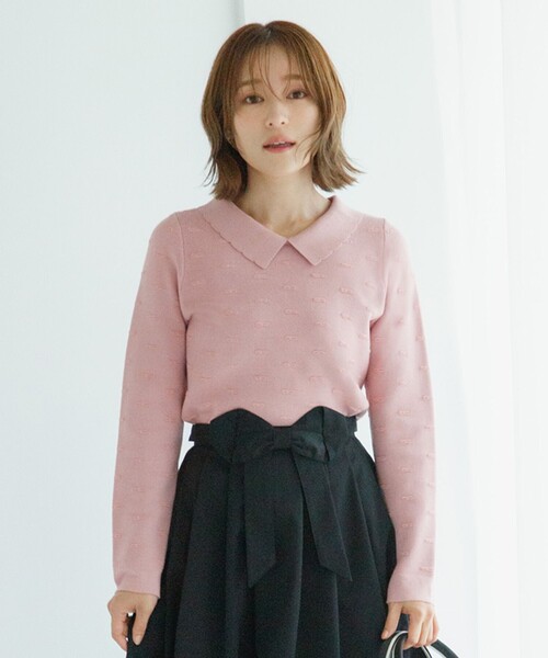 TOCCA(トッカ)の「RIBBON BLOOM プルオーバー(ニット/セーター・レディース・ブラック系/ピンク系・SMALL/MEDIUM)」の3枚目の写真