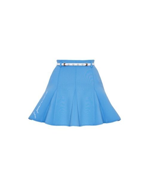 J.JANE（ジェイジェーン）の「パールベルトフレアスカート (ブルー)（スカート・レディース・ブルー・S/M/L/XS）」の2枚目の写真