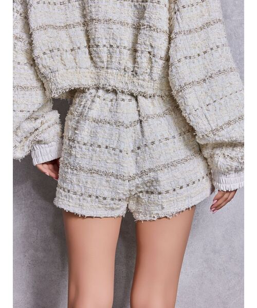 GYDA（ジェイダ）の「Symmetry GYDAラメツイードショートパンツ（その他パンツ・レディース・ブラック/アイボリー/ミント・FREE）」の6枚目の写真