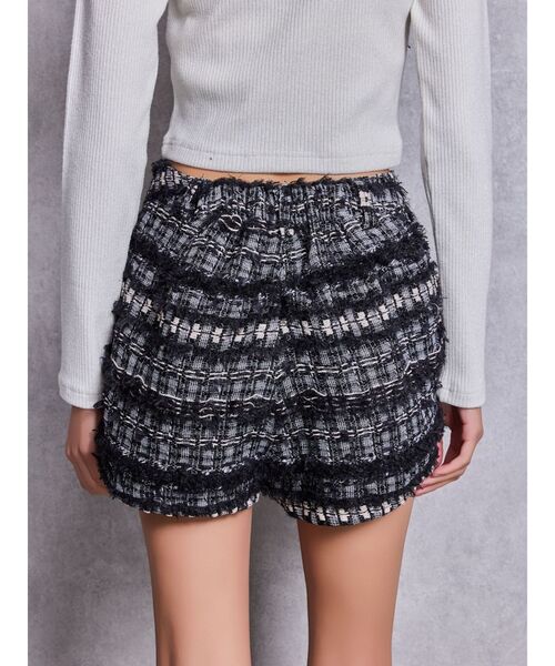 GYDA（ジェイダ）の「Symmetry GYDAラメツイードショートパンツ（その他パンツ・レディース・ブラック/アイボリー/ミント・FREE）」の8枚目の写真