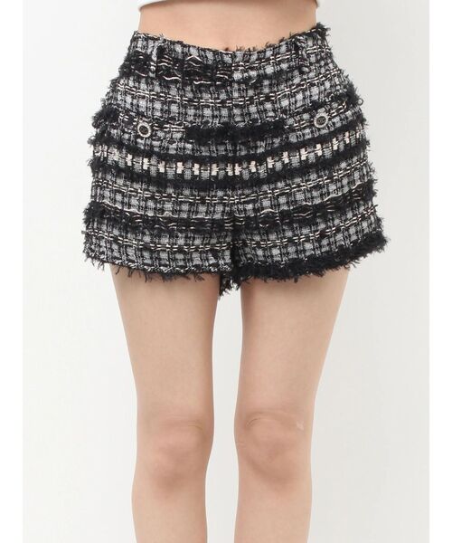 GYDA（ジェイダ）の「Symmetry GYDAラメツイードショートパンツ（その他パンツ・レディース・ブラック/アイボリー/ミント・FREE）」の9枚目の写真