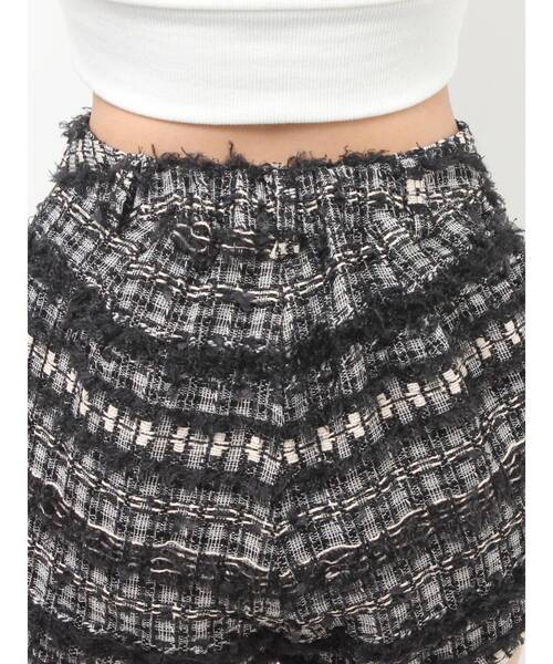 GYDA（ジェイダ）の「Symmetry GYDAラメツイードショートパンツ（その他パンツ・レディース・ブラック/アイボリー/ミント・FREE）」の12枚目の写真