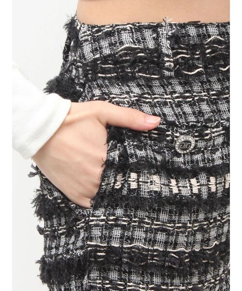 GYDA（ジェイダ）の「Symmetry GYDAラメツイードショートパンツ（その他パンツ・レディース・ブラック/アイボリー/ミント・FREE）」の13枚目の写真