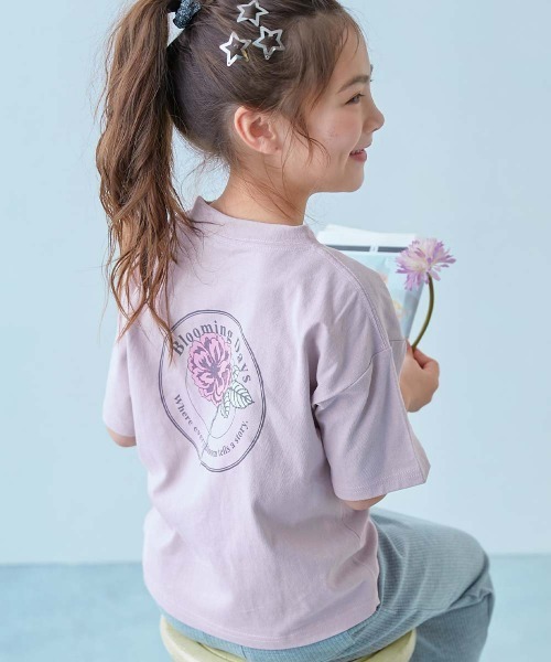 devirock(デビロック)の「綿100% デビラボ ガールズ BIGシルエット プリント半袖Tシャツ(Tシャツ/カットソー・キッズ・ブルー系その他/ピンク系その他2/ホワイト系その他/パープル系その他/ホワイト系その他3/パープル系その他2/ブラック系その他/ホワイト系その他2/ホワイト系その他4/パープル系その他3/ピンク系その他/イエロー系その他/ブルー系その他2/パープル系4/ブルー系その他3・90cm/100cm/110cm/120cm/130cm/140cm/150cm/160cm)」の12枚目の写真