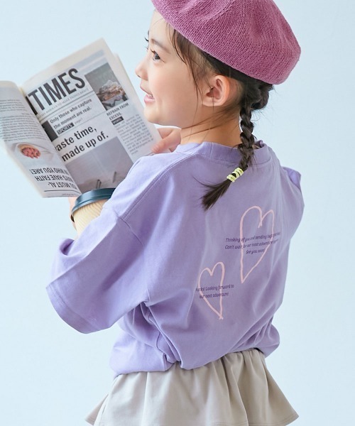 devirock(デビロック)の「綿100% デビラボ ガールズ BIGシルエット プリント半袖Tシャツ(Tシャツ/カットソー・キッズ・ブルー系その他/ピンク系その他2/ホワイト系その他/パープル系その他/ホワイト系その他3/パープル系その他2/ブラック系その他/ホワイト系その他2/ホワイト系その他4/パープル系その他3/ピンク系その他/イエロー系その他/ブルー系その他2/パープル系4/ブルー系その他3・90cm/100cm/110cm/120cm/130cm/140cm/150cm/160cm)」の11枚目の写真