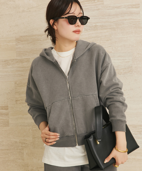plage（プラージュ）の「ASHER / アッシャー ROSIE ZIP パーカー（パーカー・レディース・チャコールグレー・FREE）」の7枚目の写真