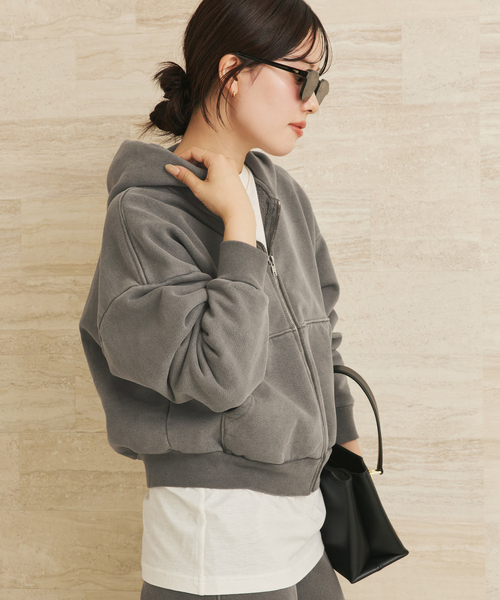 plage（プラージュ）の「ASHER / アッシャー ROSIE ZIP パーカー（パーカー・レディース・チャコールグレー・FREE）」の8枚目の写真