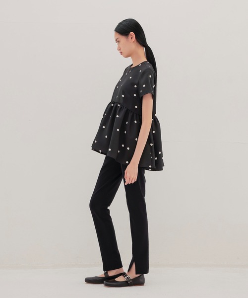 TSURU by Mariko Oikawa(ツルバイマリコオイカワ)の「TSURU by Mariko Oikawa / Maple(ドット柄ハーフスリーブブラウス BL-1264680)(シャツ/ブラウス・レディース・ブラック・36)」の9枚目の写真