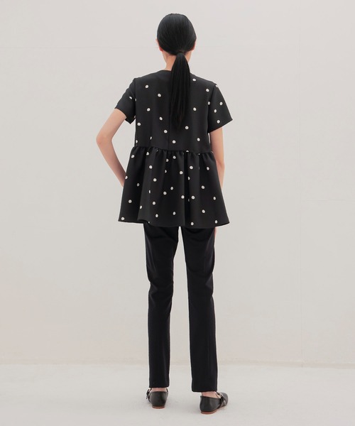 TSURU by Mariko Oikawa(ツルバイマリコオイカワ)の「TSURU by Mariko Oikawa / Maple(ドット柄ハーフスリーブブラウス BL-1264680)(シャツ/ブラウス・レディース・ブラック・36)」の10枚目の写真