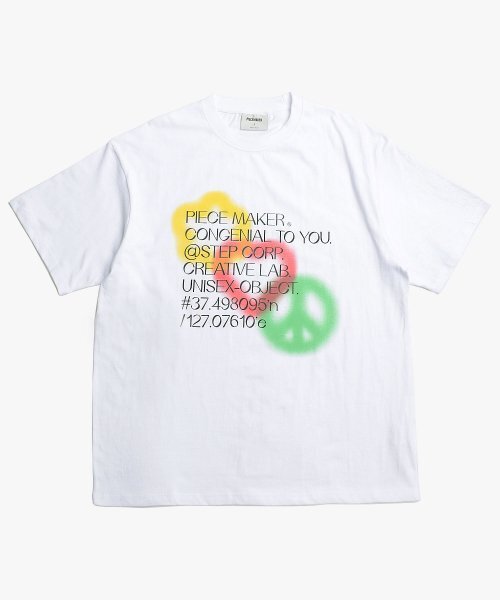 PIECEMAKER(ピースメーカー)の「PIECE LOVE PEACE TEE (WHITE)(Tシャツ/カットソー・レディース・その他・FREE)」の2枚目の写真