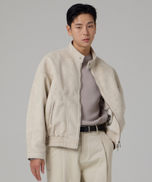 AOTT（アンアウトピット）の「クロップツーウェイダーティウォッシングブルゾンアイボリー（ライダースジャケット）」