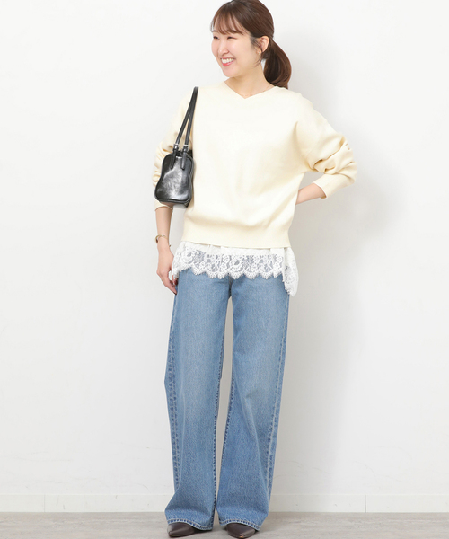 ウォッシャブルニットジャージー2WAYプルオーバー（ニット/セーター