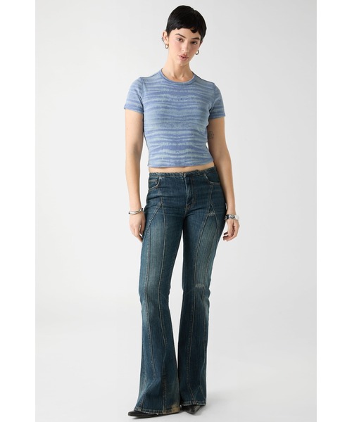 Guess（ゲス）の「GUESS Originals Abstract Denim Print Top Tシャツ（Tシャツ/カットソー・レディース・ライトピンク/ライトブルー・SMALL/X-SMALL/MEDIUM）」の5枚目の写真