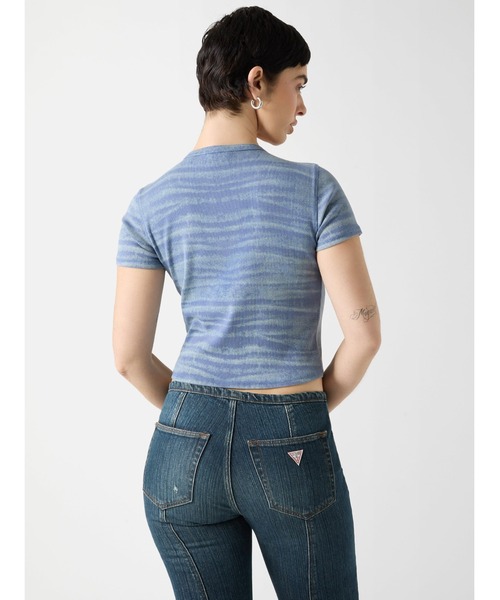 Guess（ゲス）の「GUESS Originals Abstract Denim Print Top Tシャツ（Tシャツ/カットソー・レディース・ライトピンク/ライトブルー・SMALL/X-SMALL/MEDIUM）」の3枚目の写真