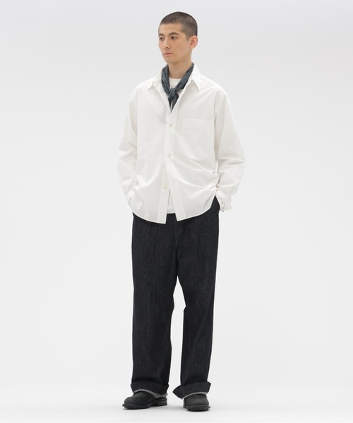 MHL.（エムエイチエル）の「TINY GINGHAM COTTON SCARF（ストール/ショール・レディース・ブラック/クリーム/グリーン・FREE）」の6枚目の写真