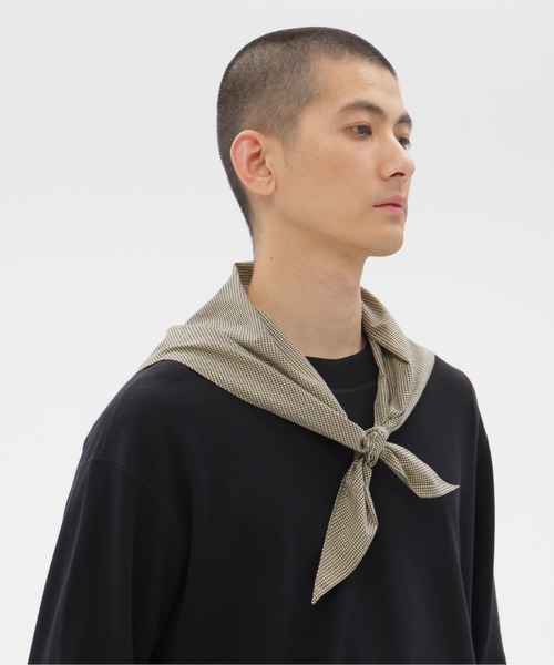 MHL.（エムエイチエル）の「TINY GINGHAM COTTON SCARF（ストール/ショール・レディース・ブラック/クリーム/グリーン・FREE）」の19枚目の写真