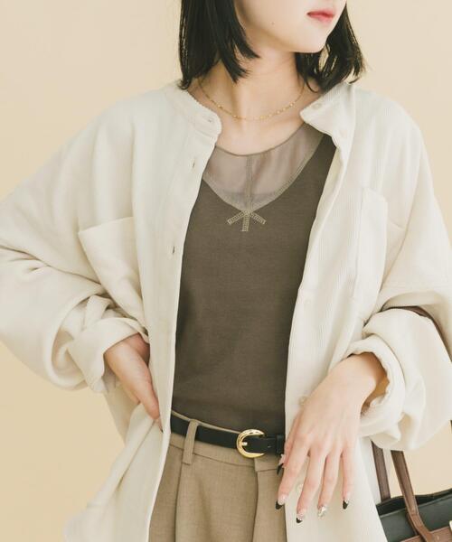 ITEMS URBANRESEARCH(アイテムズ アーバンリサーチ)の「フハクキリカエタンクトップ(タンクトップ・レディース・ホワイト/ブラウン/チャコールグレー/ブラック・FREE)」の1枚目の写真