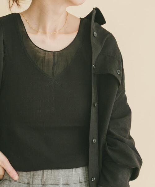 ITEMS URBANRESEARCH(アイテムズ アーバンリサーチ)の「フハクキリカエタンクトップ(タンクトップ・レディース・ホワイト/ブラウン/チャコールグレー/ブラック・FREE)」の3枚目の写真