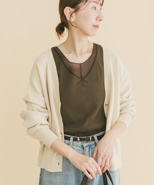 ITEMS URBANRESEARCH（アイテムズ アーバンリサーチ）の「フハクキリカエタンクトップ（タンクトップ・レディース・ホワイト/ブラウン/チャコールグレー/ブラック・FREE）」の4枚目の写真