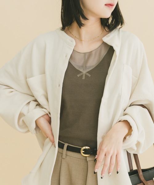 ITEMS URBANRESEARCH（アイテムズ アーバンリサーチ）の「フハクキリカエタンクトップ（タンクトップ・レディース・ホワイト/ブラウン/チャコールグレー/ブラック・FREE）」の14枚目の写真