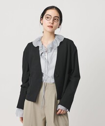 BEAUTY&YOUTH UNITED ARROWS | ストライプ ラッフル スキッパーブラウス ウォッシャブル(シャツ/ブラウス)