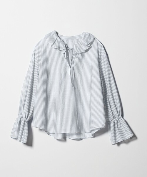 BEAUTY&YOUTH UNITED ARROWS(ビューティーアンドユースユナイテッドアローズ)の「ストライプ ラッフル スキッパーブラウス ウォッシャブル(シャツ/ブラウス・レディース・ベージュ/ライトブルー・FREE)」の13枚目の写真